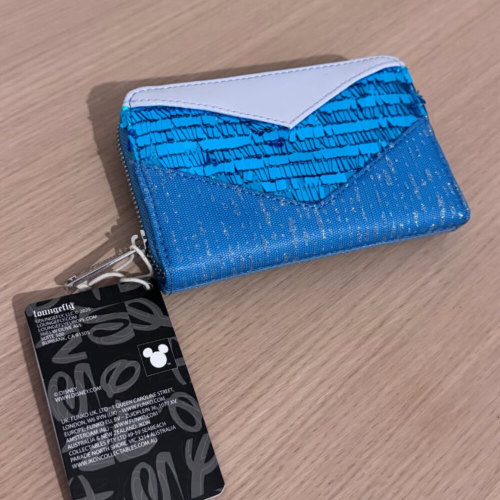 Loungefly Frozen Elsa Glitter Sequin Cosplay Zip Around Wallet